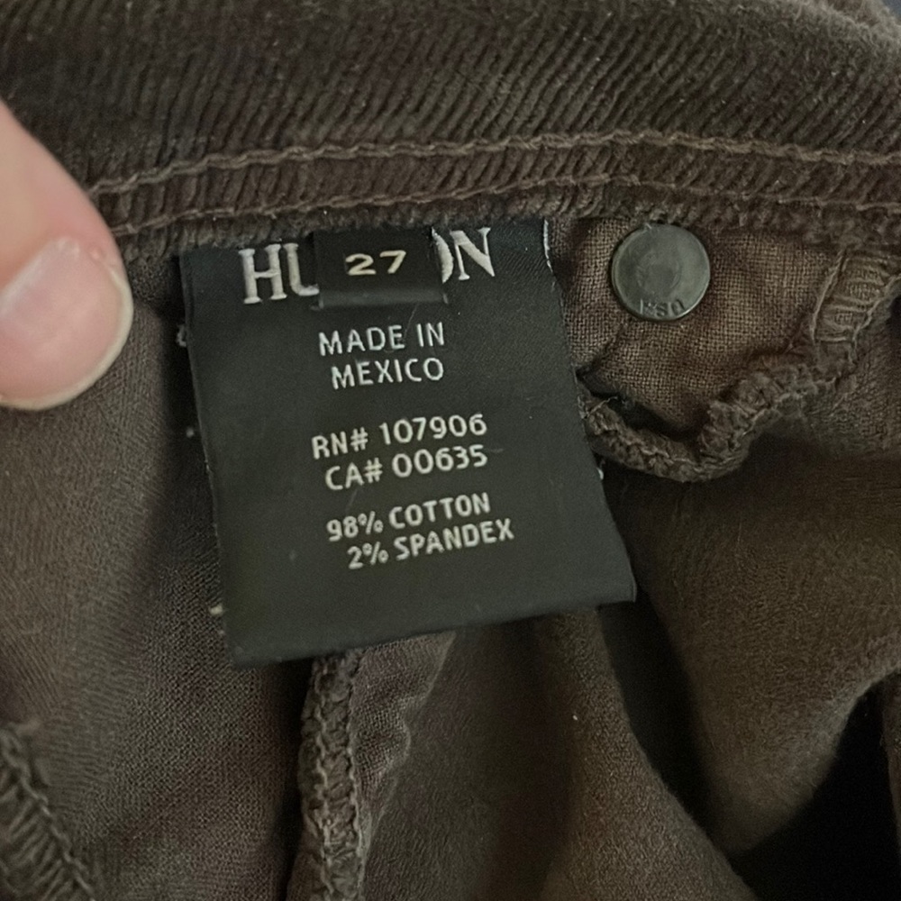 Hudson Jeans, Size: 27, Style: Colin Flap Skinny Jean, Color: Brown, Corduroy